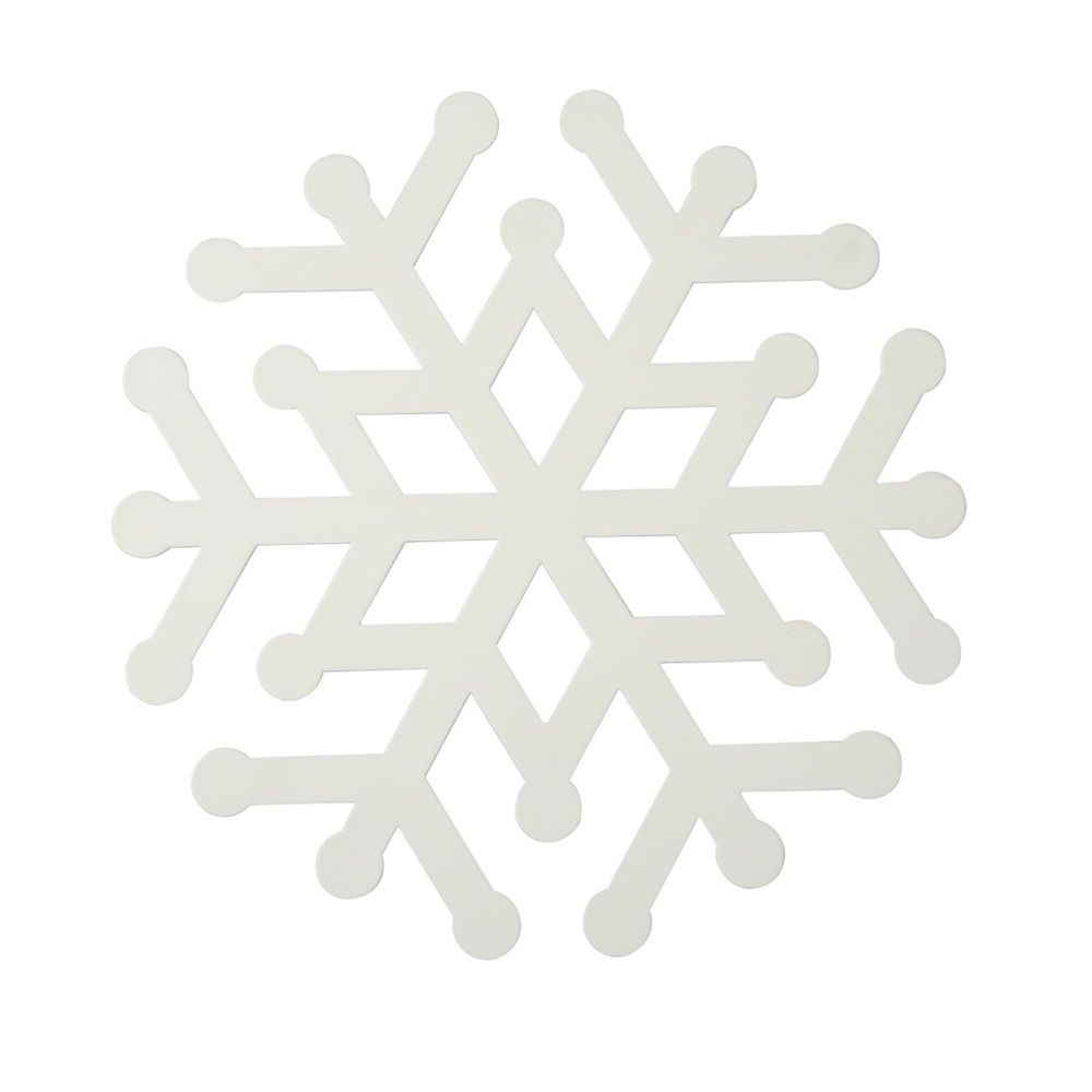 Holiday Time Kitchen Powder Coated Carbon Steel Trivet Mat in Snowflake White
